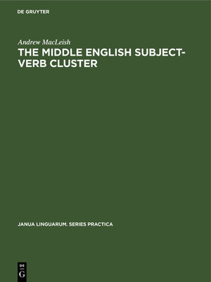 cover image of The Middle English Subject-Verb Cluster